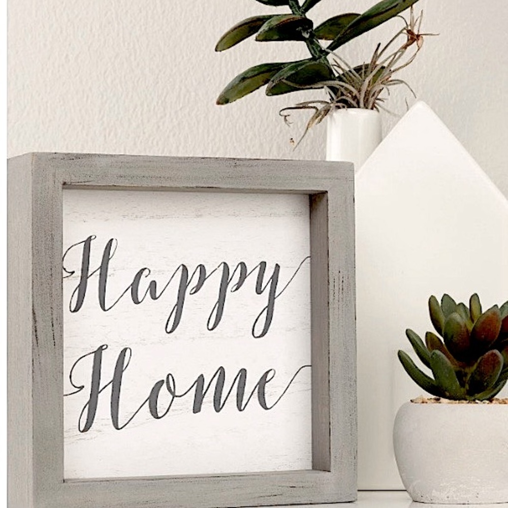 Home Decor: Wooden “Happy Home” Sign
